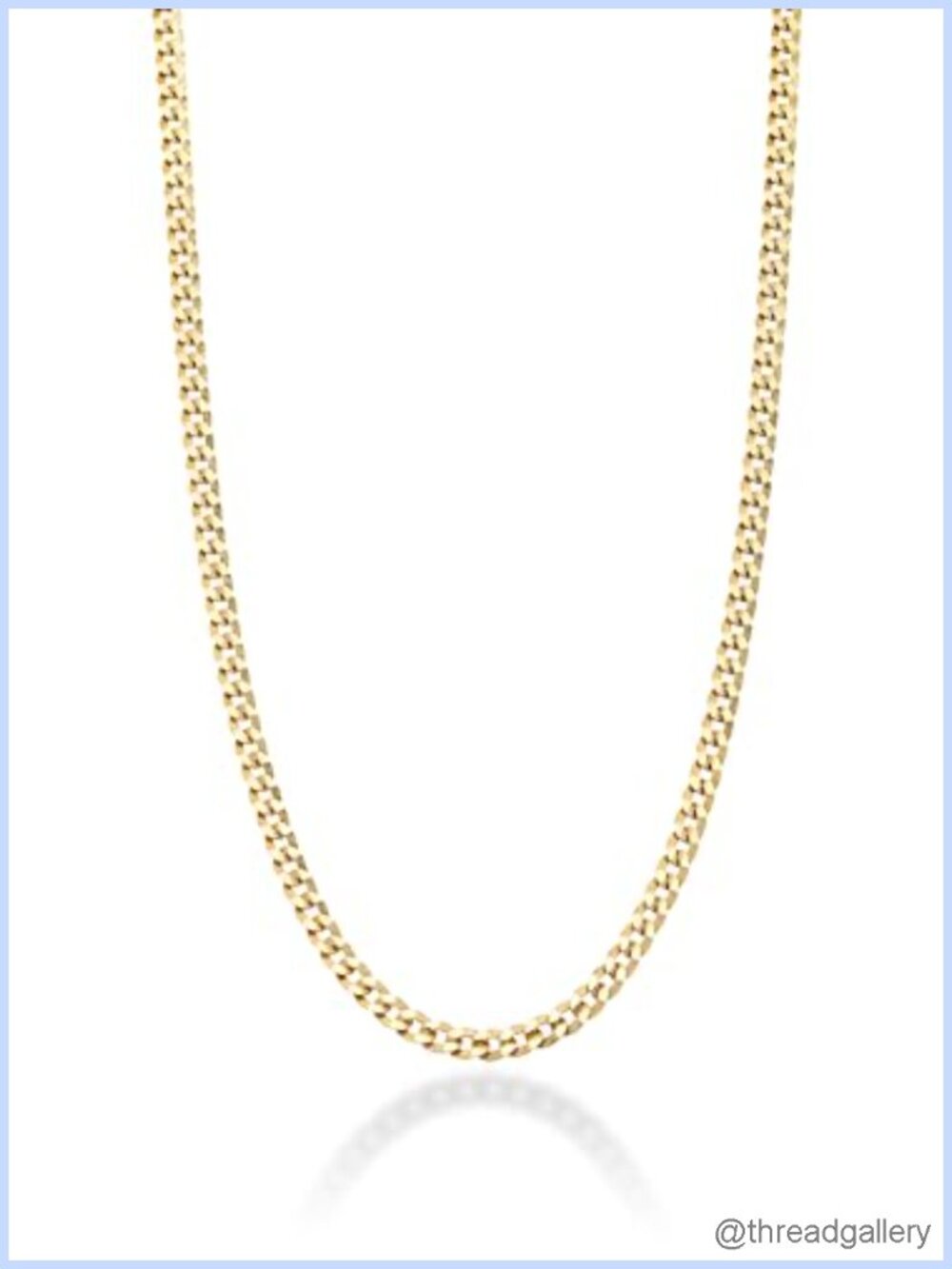 925 Sterling Silver 18K Gold Plated Curb Cuban Link Chain Necklace Italy